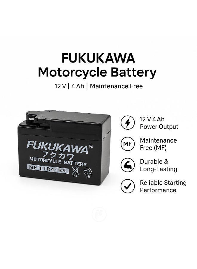 FUKUKAWA MF-FTR4A-BS 12V 4Ah Motorcycle Battery Maintenance Free Sealed AGM Bike Battery Reliable Long Lasting Power for Motorcycles Scooters ATVs and Mopeds - Image 3