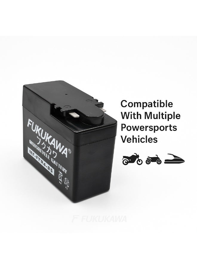 FUKUKAWA MF-FTR4A-BS 12V 4Ah Motorcycle Battery Maintenance Free Sealed AGM Bike Battery Reliable Long Lasting Power for Motorcycles Scooters ATVs and Mopeds - Image 4