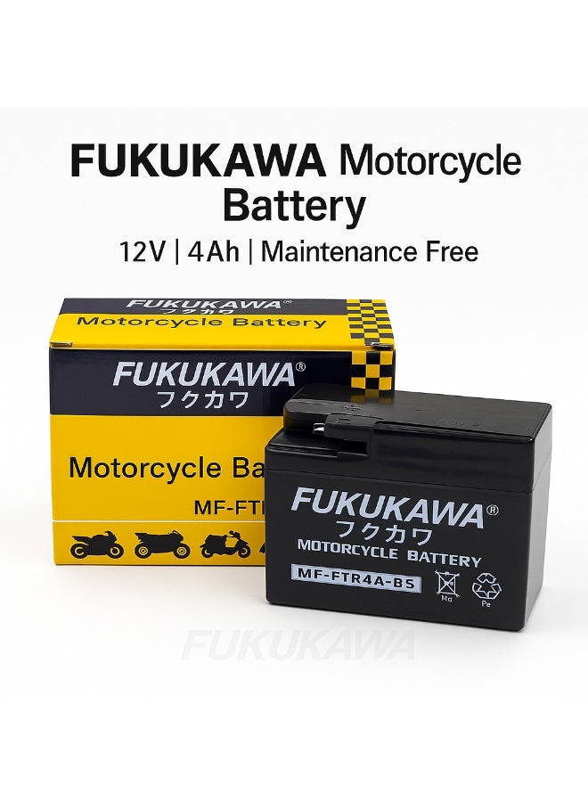 FUKUKAWA MF-FTR4A-BS 12V 4Ah Motorcycle Battery Maintenance Free Sealed AGM Bike Battery Reliable Long Lasting Power for Motorcycles Scooters ATVs and Mopeds - Image 2