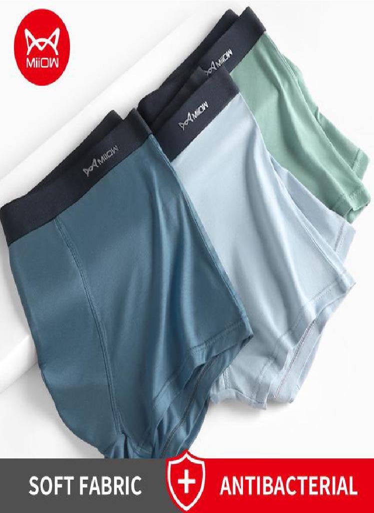MIIOW - 3Pcs  Men's Panties Boxers Pack Shorts Underpants Comfortable Polyester Man Underwear Boxer Men Male  Boxershorts - Image 1