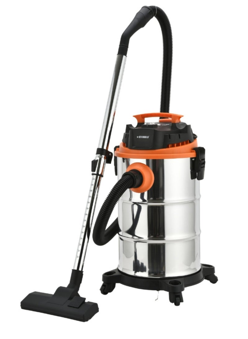 Stargold Wet And Dry Vacuum Cleaner 30L 1400W With Telescopic Tube 1.5M Cable  - Image 1