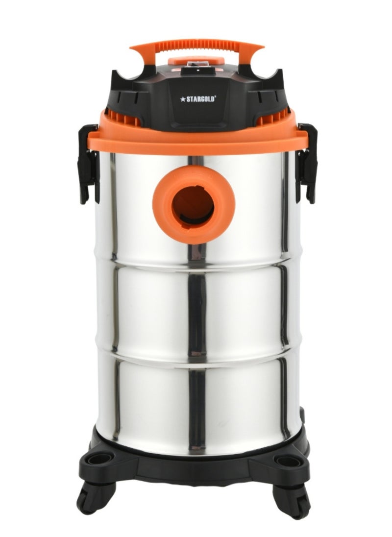 Stargold Wet And Dry Vacuum Cleaner 30L 1400W With Telescopic Tube 1.5M Cable  - Image 2