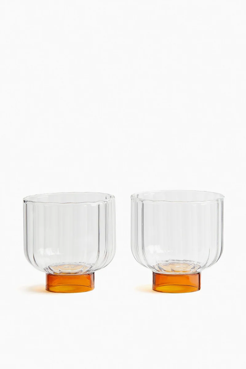 H&M 2-pack fluted tumblers