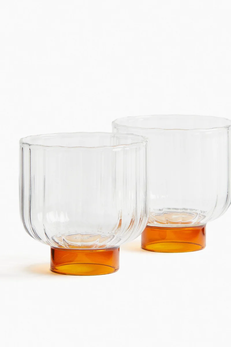 H&M 2-pack fluted tumblers