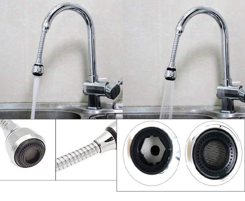 N M Z 360° Turbo Flex Water Saving Faucet Sprayer Silver Color, 1 pcs - Image 2