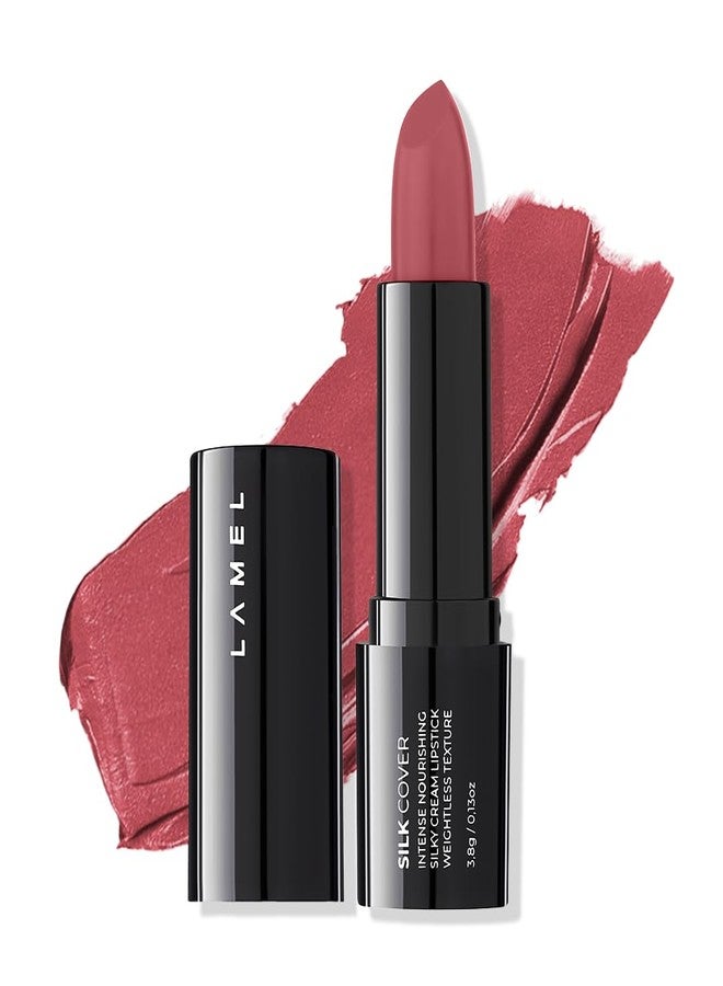 Lamel- Silk Cover Silky Cream Lipstick 404- Cream Rose (Neutral Pink)| smooth & nourishing texture |light and weightless|does not spread and lasts for a long time | 3.8gm - Image 1