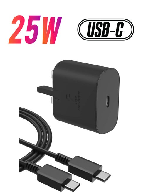 25W Fast Charger Compatibility for Samsung Galaxy S23, S23+, S23 Ultra, S22, S22+, S22 Ultra, S21, S21 Ultra, S21+, S20, A33, A72, A71, A53, A52, A51, A50, M33, 1.5M/59.05in USB C Cable and Charger