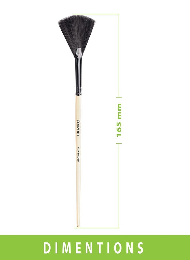 Omidazzle Midazzle Premium Wooden Fan Brush (MIMB00507) - Image 4