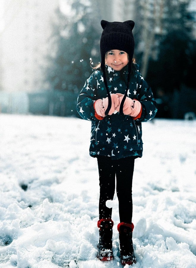 Jastore Kids Beanie Hat for Winter with Earfalp Girl Cute Cat Ears Toddler Boys Warm Wool Knit Ear Flap Cap (US, Age, 4 Years, 10 Years, Black) - Image 4