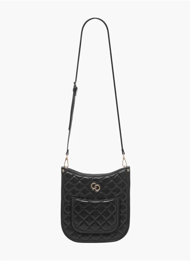 Celeste Women Quilted Shoulder Bag with Zip Closure and Chain Braided Strap