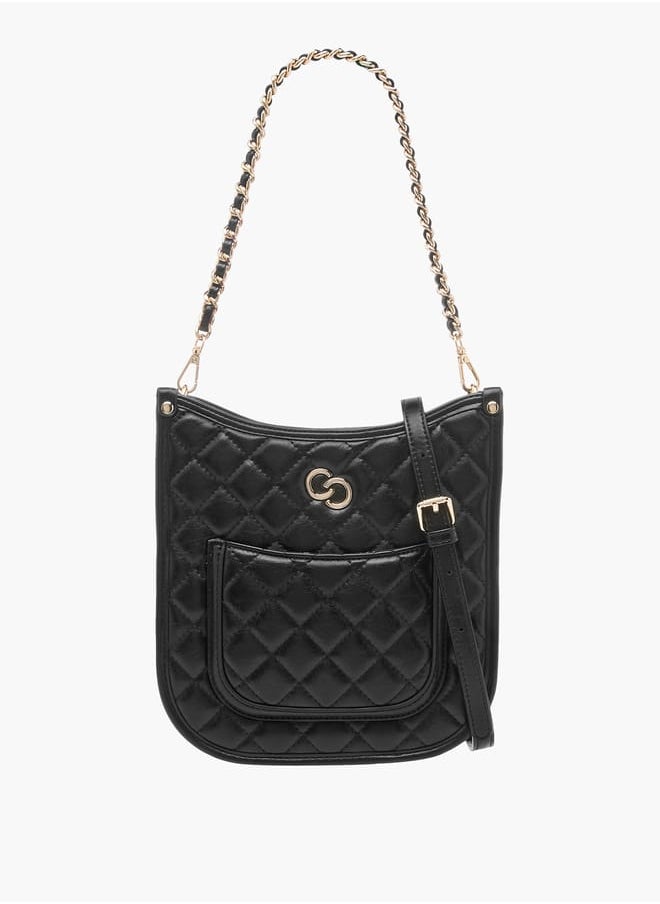 Celeste Women Quilted Shoulder Bag with Zip Closure and Chain Braided Strap  - Image 1
