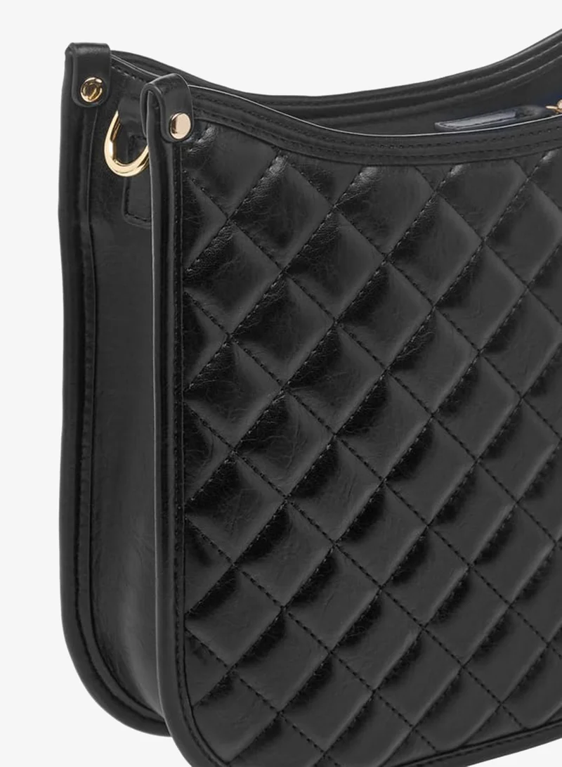 Celeste BLACK Women Quilted Shoulder Bag with Zip Closure and Chain Braided Strap for Women | Best Price UAE