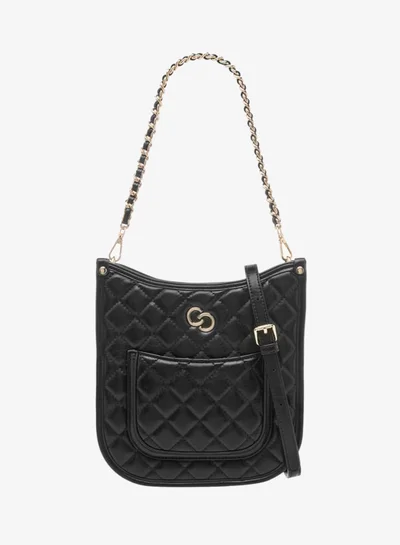 Celeste Women Quilted Shoulder Bag with Zip Closure and Chain Braided Strap