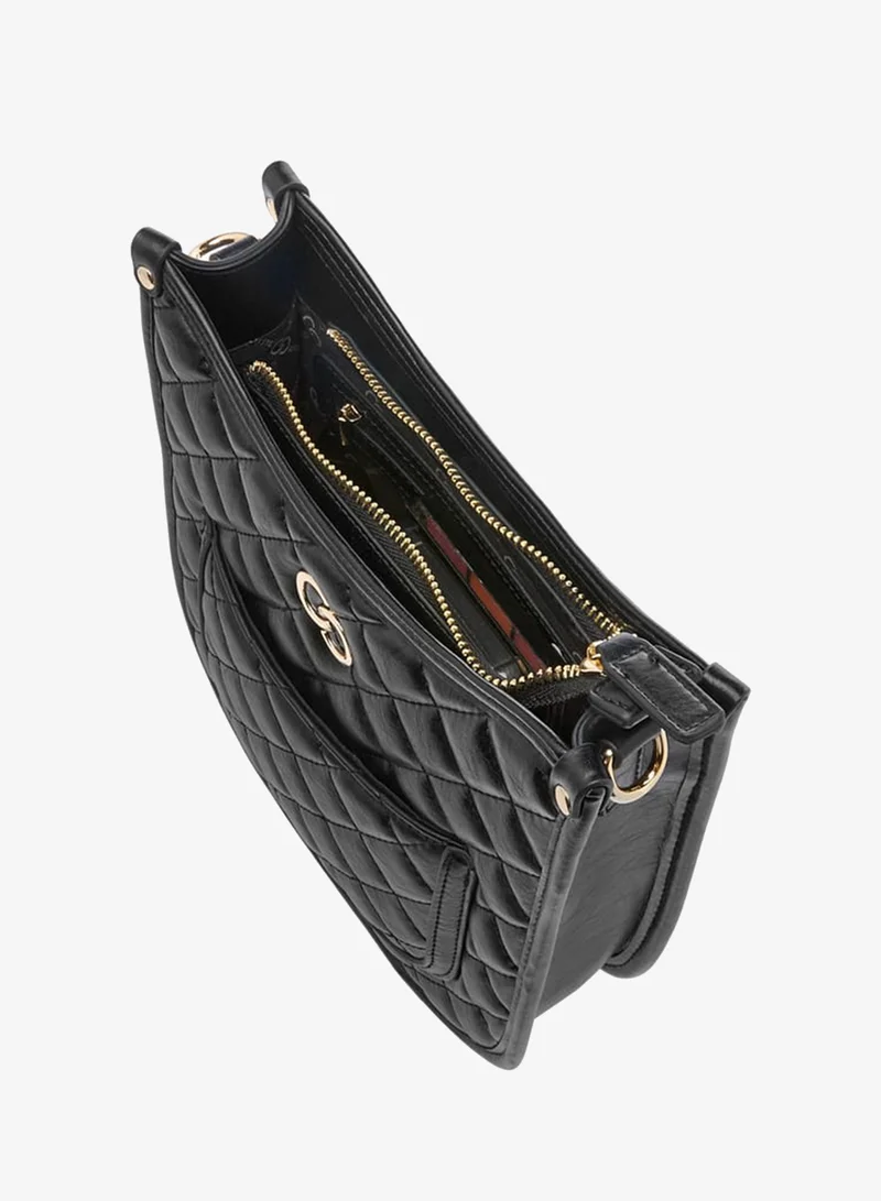 Celeste BLACK Women Quilted Shoulder Bag with Zip Closure and Chain Braided Strap for Women | Best Price UAE