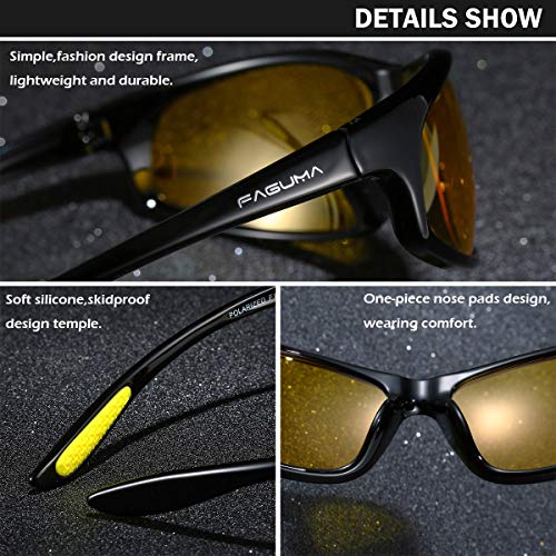 FAGUMA Polarized Sports Sunglasses For Men Cycling Driving Fishing UV400 Protection - Image 5