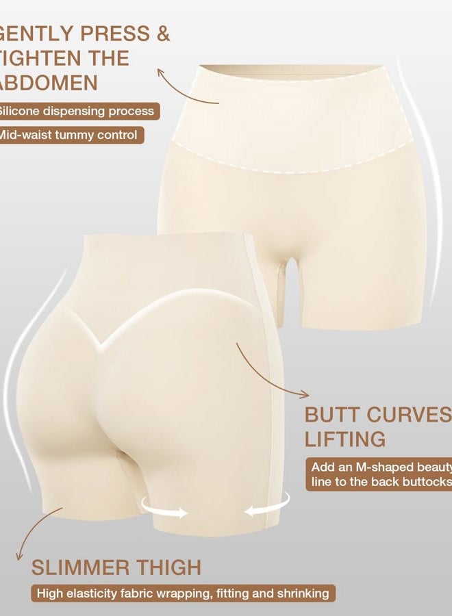 USEASY Shapewear for Women Tummy Control Panties Shapewear Shorts for Under Dresses Women Compression Shorts, Champagne White-thin, 3XL - Image 3