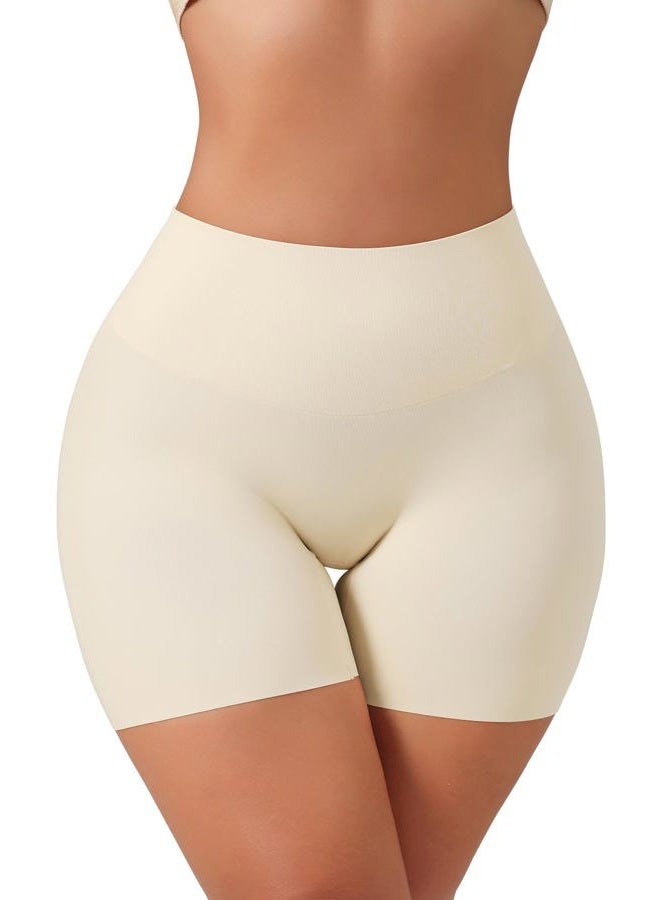 USEASY Shapewear for Women Tummy Control Panties Shapewear Shorts for Under Dresses Women Compression Shorts, Champagne White-thin, 3XL - Image 1