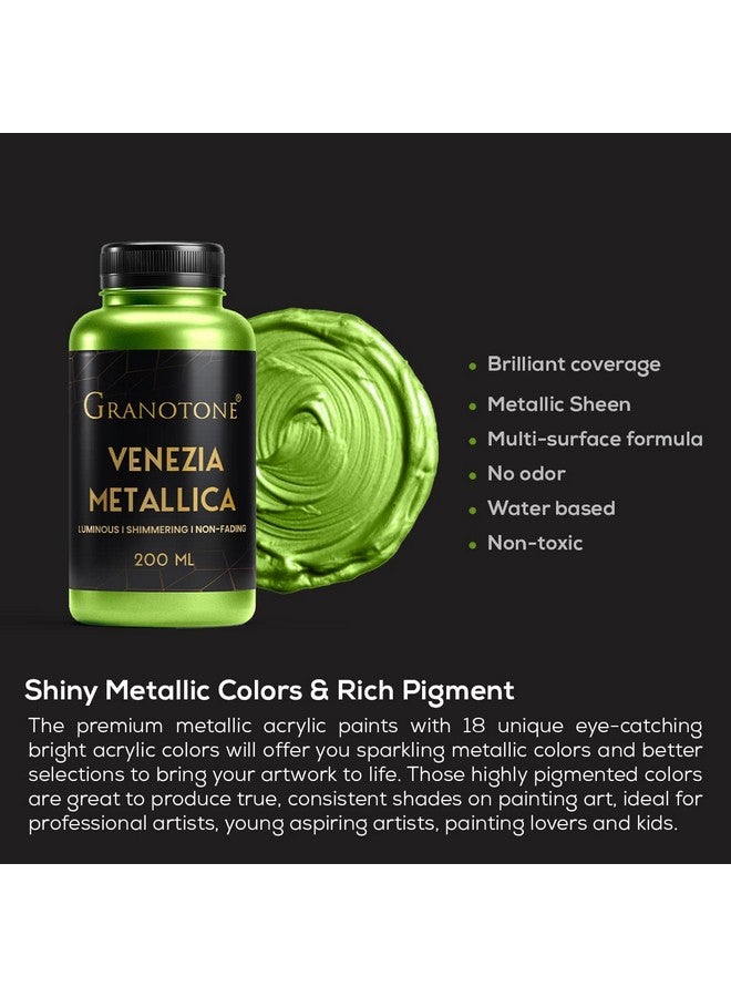 Granotone طلاء أكريليك معدني GRANOTONE Venezia، 200 مل - لمعان إضافي، لا يتلاشى، للاستخدام الداخلي/الخارجي، غير سام، متعدد الأسطح - للفنانين والهواة والأطفال - صنع في الهند (بنفسجي) - Image 2
