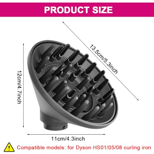 MAYCREATE® Diffuser Airwrap Attachment for Dyson Airwrap HS01 HS05 HS08, Converting for Dyson Airwrap Styler To Hair Dryer, Upgraded Diffuser Nozzle to Dryer Faster and Define Curls Hair - Image 3