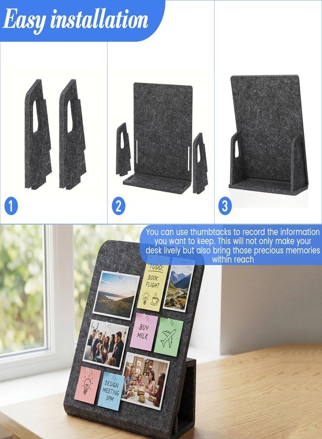 Novabright 2 Pack Felt Display Board, 12.6 x 11 Inches Felt Board Display Stand, Memo Sign Suitable for Decoration Homes, Schools, Kitchens, Offices, Stores, Weddings, Parties(Black) - Image 4