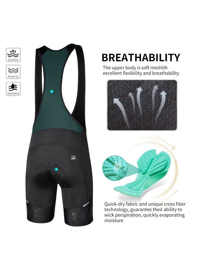 Santic Men's Cycling Bib Shorts 4D Padded Breathable Road Bike Cycling Bibs Biking Bicycle Gel Long Travel, L - Image 3