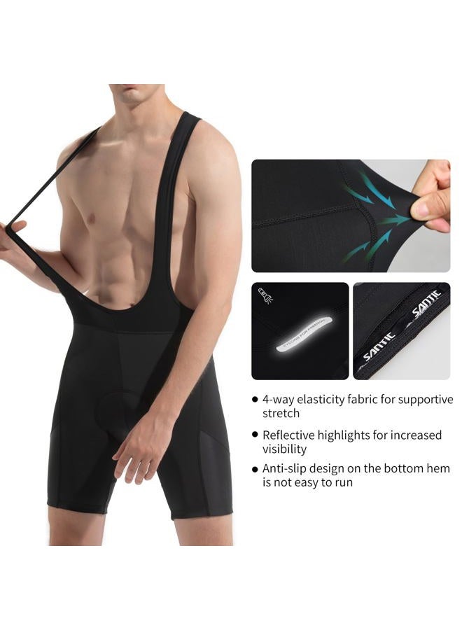 Santic Men's Cycling Bib Shorts 4D Padded Breathable Road Bike Cycling Bibs Biking Bicycle Gel Long Travel, L - Image 4