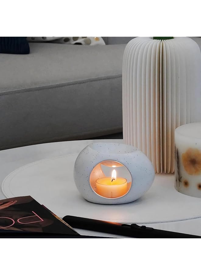 erorex Abstract Art Essential Oil Burner For Scented Ceramic Splash Ink W Melt Warmer For Scented W Aromatherapy Diffuser Tealight W Warmer Home Decoration Office Yoga Spa Gift  - Image 2