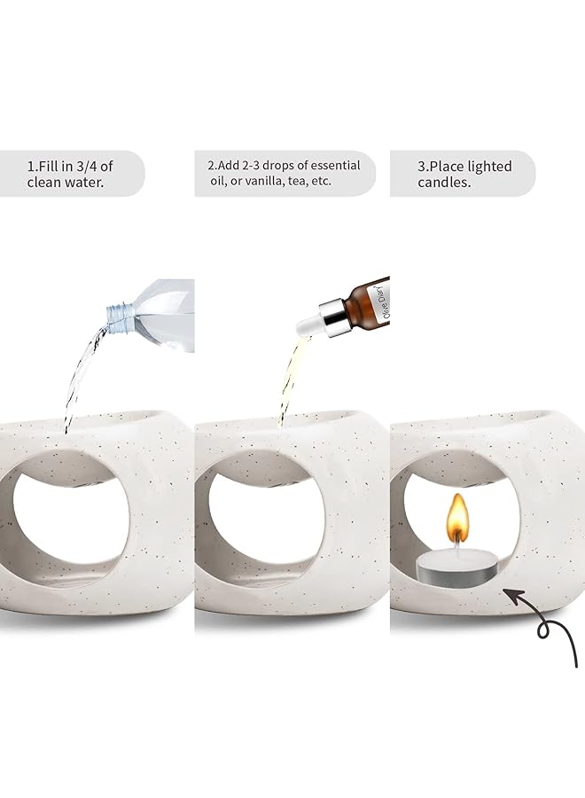 erorex Abstract Art Essential Oil Burner For Scented Ceramic Splash Ink W Melt Warmer For Scented W Aromatherapy Diffuser Tealight W Warmer Home Decoration Office Yoga Spa Gift  - Image 3