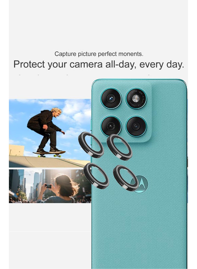 لجهاز موتورولا موتو إيدج 60 فيوجن - واقي عدسة الكاميرا، زجاج مقسى فائق النحافة مقاوم للخدش مع حواف من الألمنيوم، واقي عدسة كاميرا عالي الجودة - Image 2