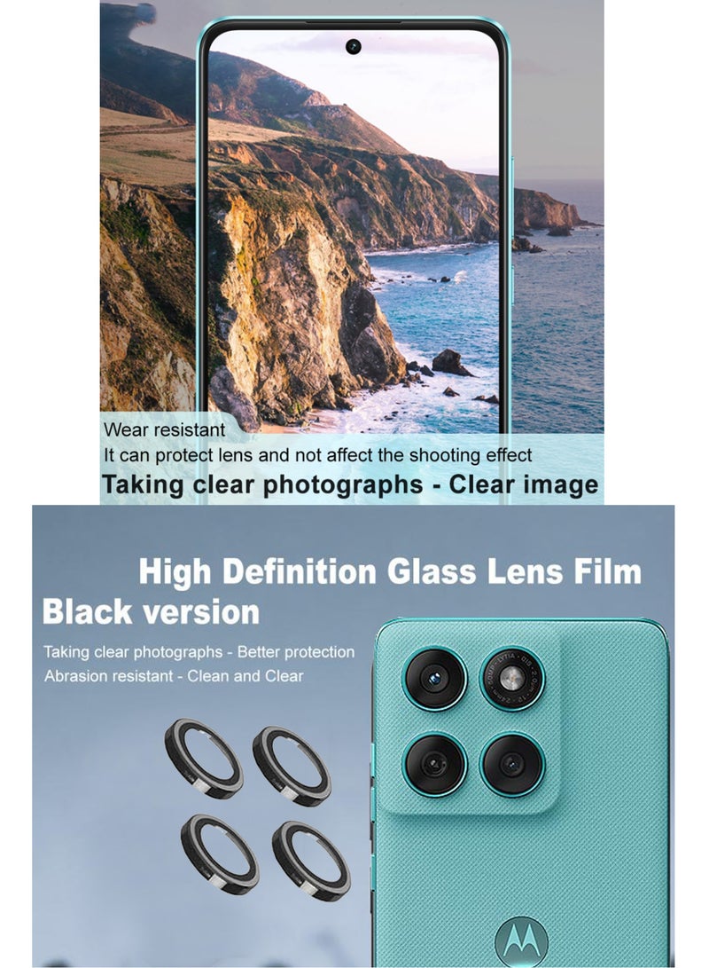 لجهاز موتورولا موتو إيدج 60 فيوجن - واقي عدسة الكاميرا، زجاج مقسى فائق النحافة مقاوم للخدش مع حواف من الألمنيوم، واقي عدسة كاميرا عالي الجودة - Image 3