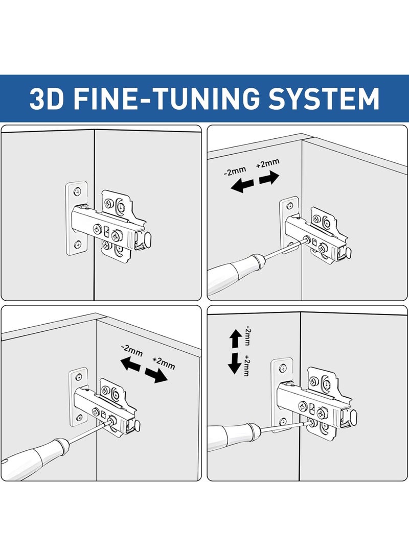 2pcs Hidden Cabinet Hinges, Surface Mount, For Kitchen Cabinets, Frameless, With Screws, 180 Degree Spring Hidden Hinges - Image 5