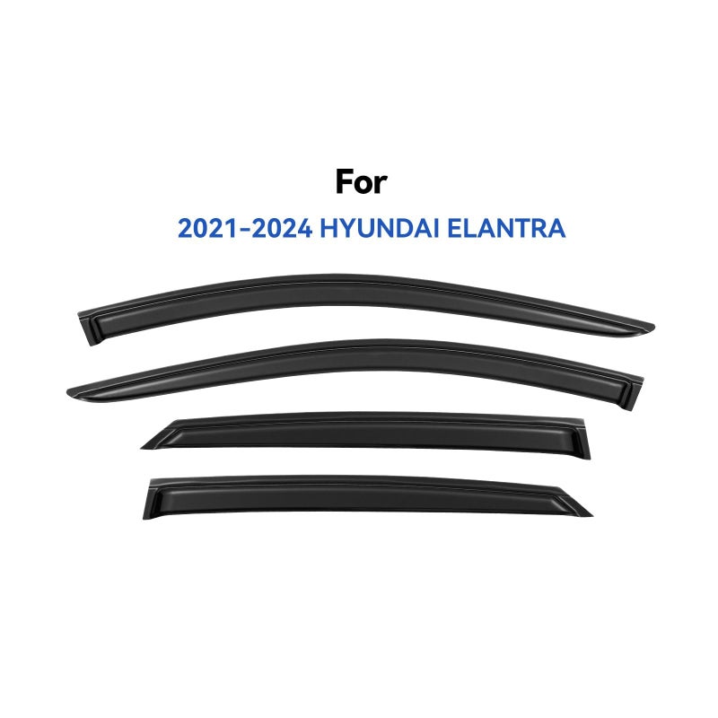 YQAUTEC Window Visors Rain Guards Shield for 2021 2022 2023 2024 2025 2026 Hyundai Elantra, Out-Channel Window Vent Wind Deflectors Visors Shades for 21-26 Elantra - Image 2
