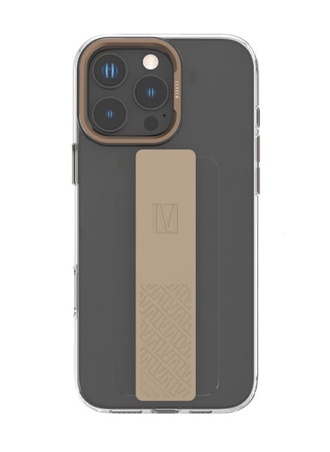 iPhone 16 Pro Max Case Graphia IMD Silicone Grip Cover/ Hybrid Construction/ Metal Camera Ring/ Impact Resistant Corners - Rose Gold Titanium