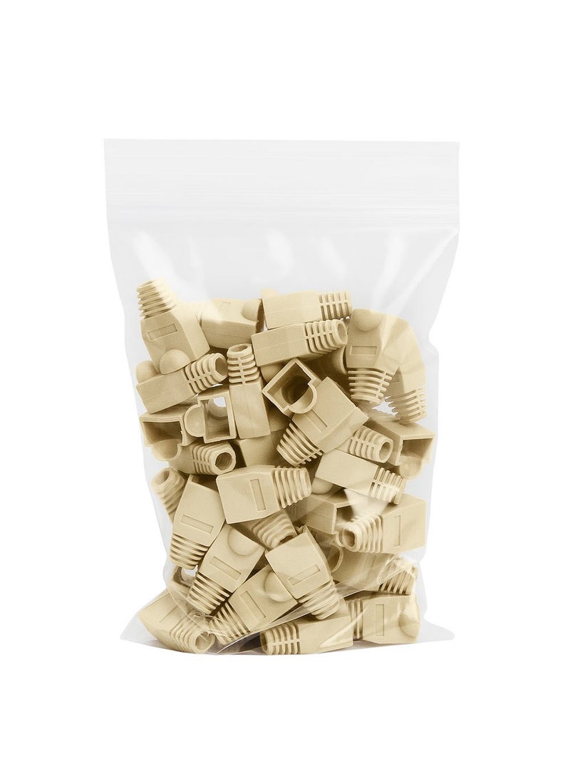 Cmple Cmple 50-Pack RJ45 Strain Relief Boots, RJ45 Boots for Cat6, Cat5e Ethernet RJ45 LAN Cable Connector Boots Cover - 50 PCS, White  - Image 3