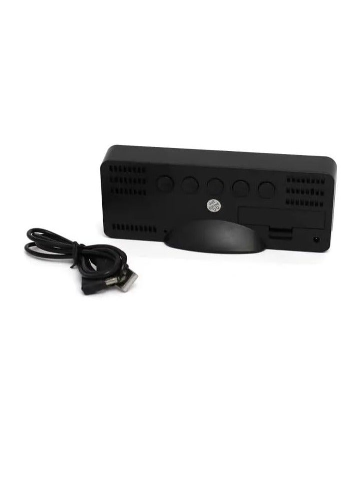 ساعة منبه رقمية LED بمراة مع تقويم لدرجة الحرارة والتاريخ غفوة سطوع قابل للتعديل تعمل بمنفذ USB والبطارية ساعات تصلح للمنزل والمكتب - Image 3