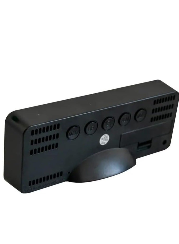 ساعة منبه رقمية LED بمراة مع تقويم لدرجة الحرارة والتاريخ غفوة سطوع قابل للتعديل تعمل بمنفذ USB والبطارية ساعات تصلح للمنزل والمكتب - Image 5