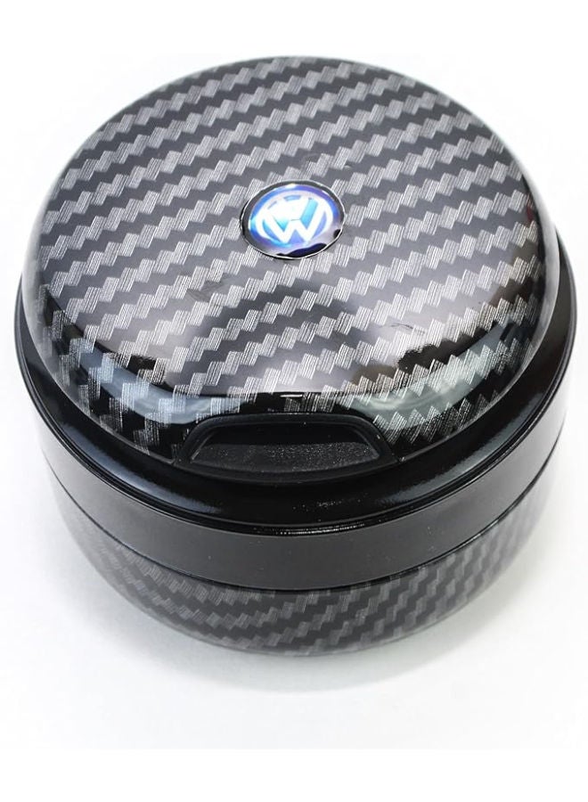 Carbon Car Ashtray with Lid Easy Clean Up with ceramic liner car cup and Blue Led - Volks Wagen - Image 2