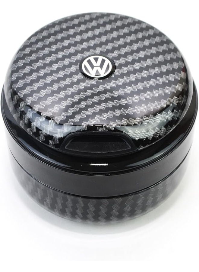 Carbon Car Ashtray with Lid Easy Clean Up with ceramic liner car cup and Blue Led - Volks Wagen - Image 3