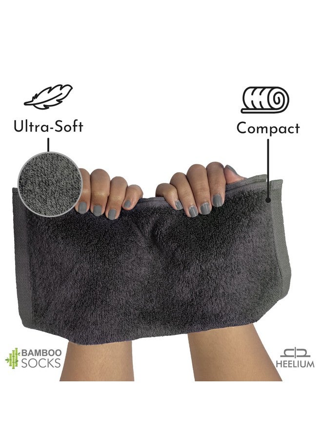 HEELIUM Bamboo Face Towel | Ultra Absorbent & Odour-Free | 3X Softer Than Cotton Towels | 30 x 30 cm - 600 GSM | Pack of 3 - Blue, Grey, Light Grey - Image 2
