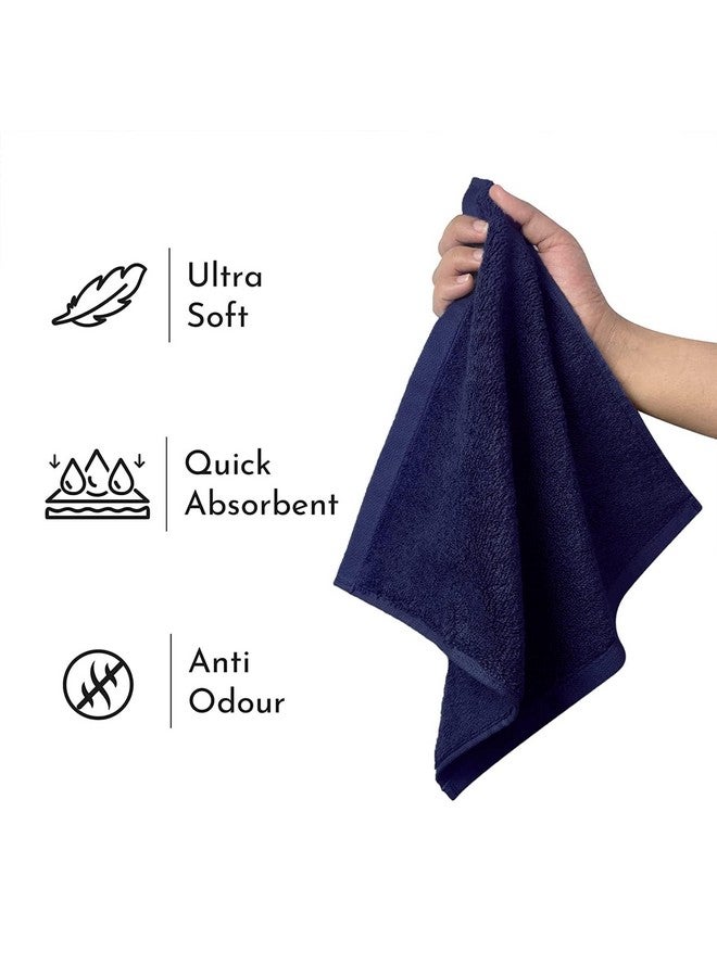 HEELIUM Bamboo Face Towel | Ultra Absorbent & Odour-Free | 3X Softer Than Cotton Towels | 30 x 30 cm - 600 GSM | Pack of 3 - Blue, Grey, Light Grey - Image 3