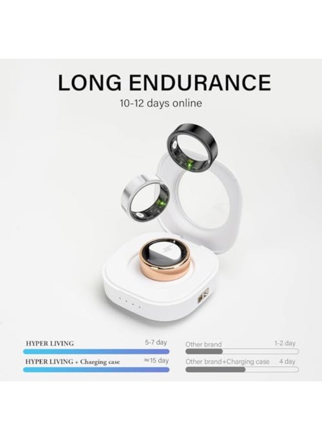 خاتم ذكي لتعقب الصحة، متعقب للياقة البدنية للرجال والنساء، خاتم ذكي مقاوم للماء مع مراقبة النشاط والنوم والصحة والخطوات، تصميم أنيق (أسود، 11) - Image 2