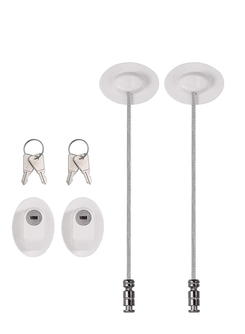 KASTWAVE أقفال الثلاجات وأقفال المجمدات وأقفال النوافذ وأقفال الثلاجات PVC مع لاصقات 3M قوية لسلامة الأطفال تستخدم على الثلاجات والمجمدات والخزائن والمجففات والغسالات إلخ 2 قطعة أبيض - Image 5