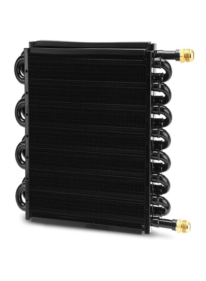 TEMSONE 16 Pass 1/2" Transmission Cooler, 16 Rows 8AN Tube Fin Cooler Air Compressor Aftercooler, Compatible with 1/2" transmission cooler lines Universal Black - Image 1