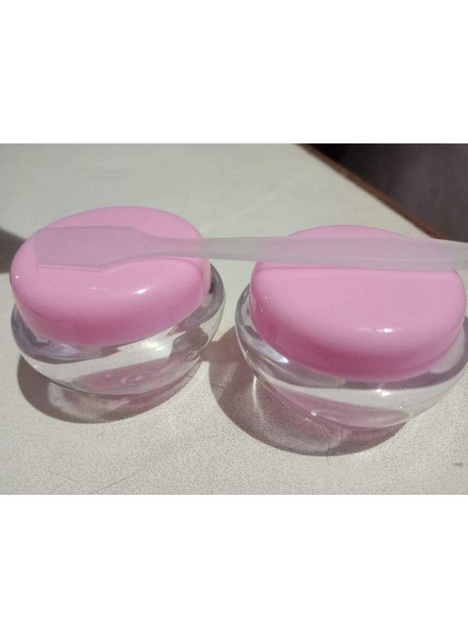 SHOPECOM حاويات تجميلية صغيرة شفافة فارغة من SHOPECOM مع غطاء لبالم الشفاه، مقشر الشفاه، صبغة ظلال العيون، لوشن، عينة كريم لامع للشفاه (2 قطعة) - Image 4