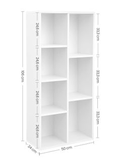 Mahmayi Mahmayi Vasagle 7 Open Storage Shelf Bookcase Shelf Ideal for Home, Office and Living Room, White  - Image 3