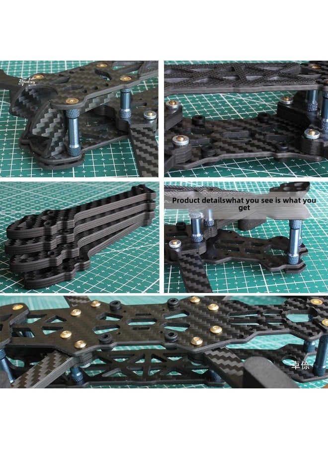 Generic - Through Machine Diy Kit MFRC MAK4 5/6/7 Inch MARK4 Carbon Fiber Rack Flower Fly Long Endurance Long Voyage-Color:Standard Configuration (full Carbon Fiber Frame)-Specifications:Mak4 7inch - Image 1