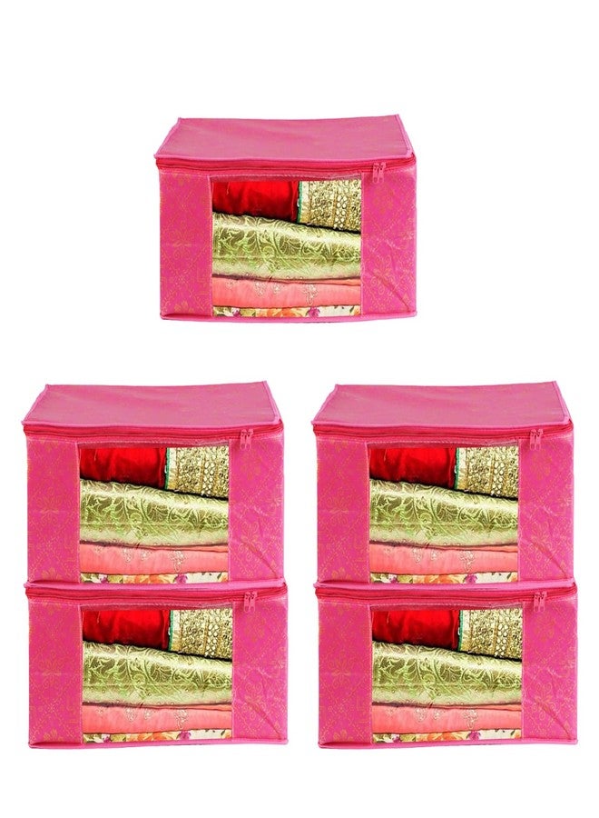 Shaping Fabric Garment Cover Non-Woven 90 GSM with Transparent Window & Double Metal Zipper - Pack of 5 | Dustproof Clothes Storage Bag for Sarees, Suits, Jackets, Shirts SCXLRL1582493517524148524542 - Image 1