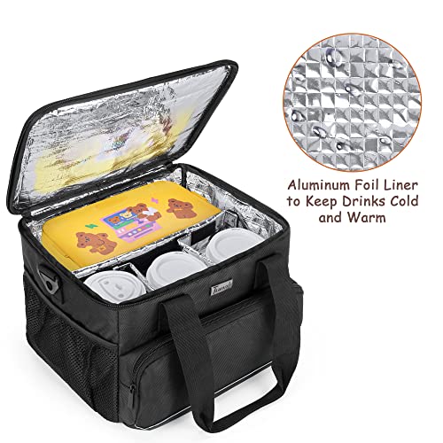 Trunab Reusable 6 Cups Drink Carrier for Delivery with Adjustable Dividers, Handle with Carrying Strap Tote Holder Insulated Bag for Beverages,Food Take Out,Outdoors - Image 2