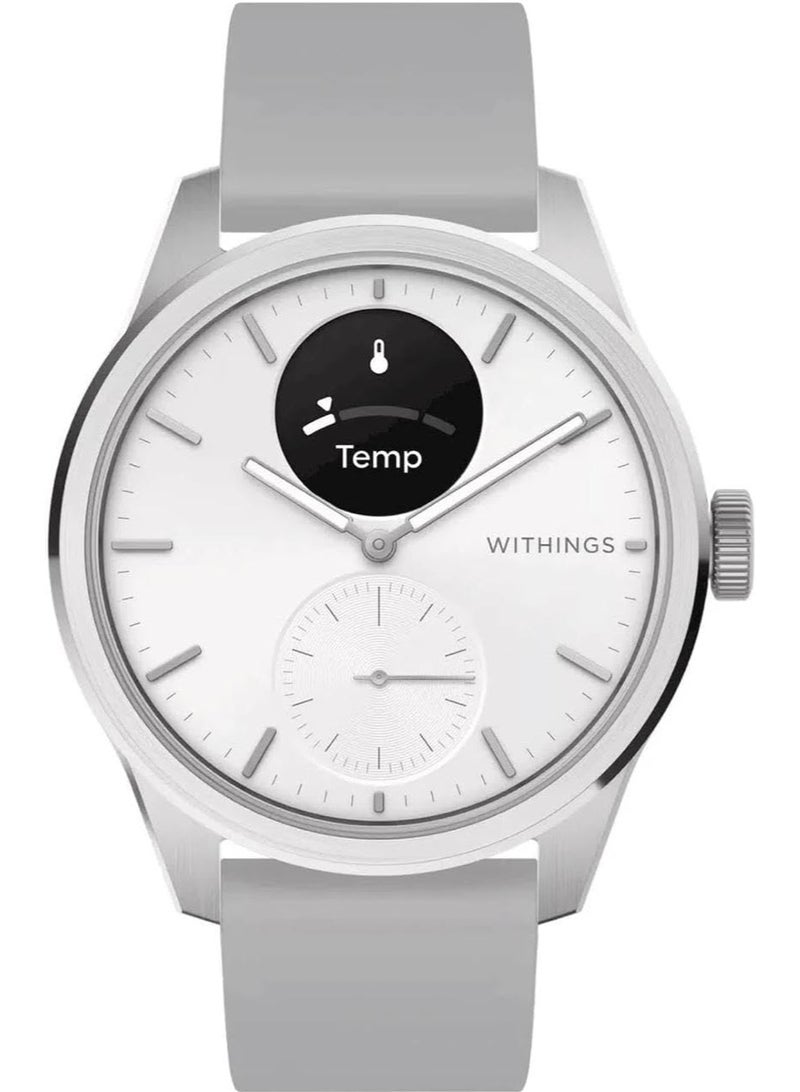 ويذينجز Withings ScanWatch 2 – ساعة ذكية هجينة بمراقبة صحية متقدمة: نبض القلب، تتبع اللياقة، تتبع الدورة الشهرية، وتحليل النوم. بطارية تدوم 30 يوماً. متوافقة مع Android و Apple. مؤهلة لـ HSA/FSA. - Image 4