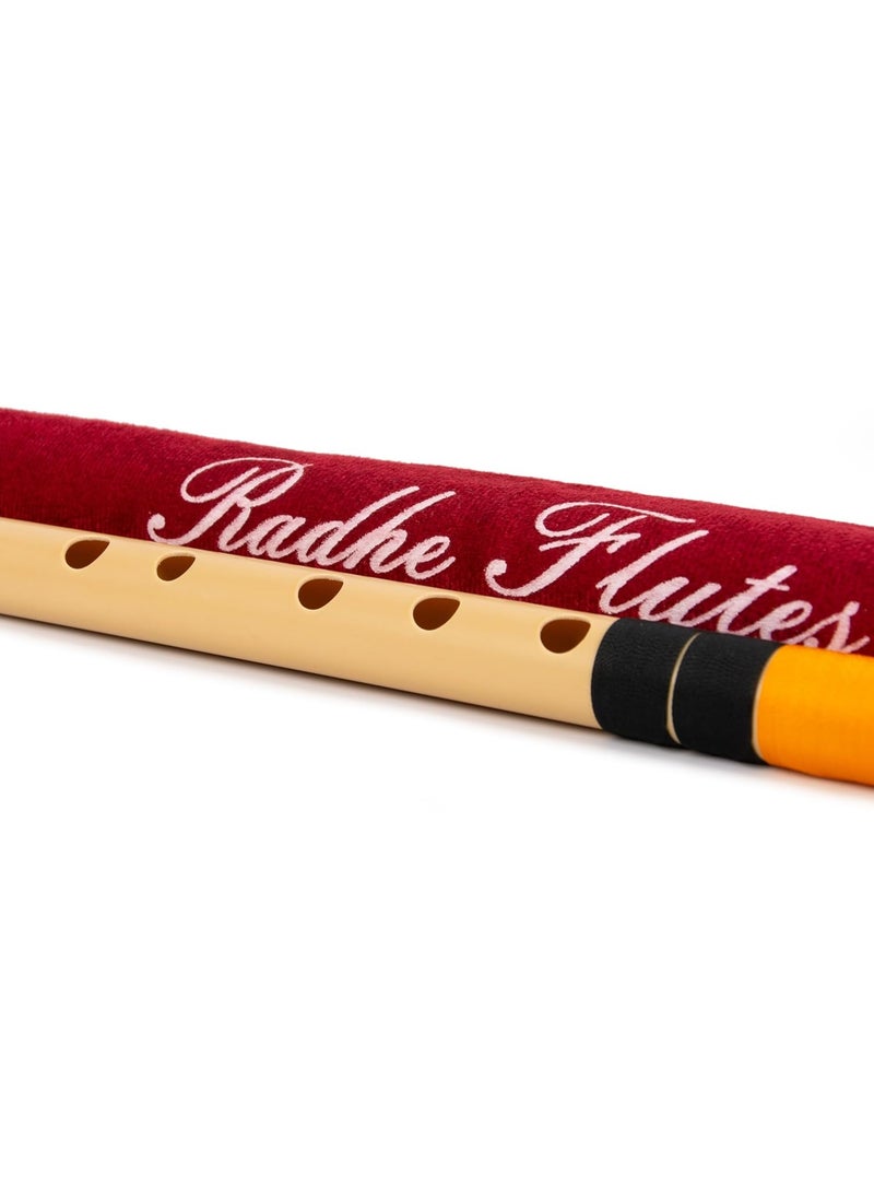 RADHECRAFTS Radhe Flutes PVC Fiber C Natural Right Handed With Velvet Cover Black Orange Threads Complete Flute Beginners Online Course In Hindi and English  - Image 1